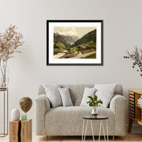 Historic Framed Print, Lauterbrunnen Valley Bernese Oberland Switzerland,  17-7/8" x 21-7/8"