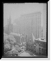 Historic Framed Print, [New York, N.Y., Trinity churchyard and the skyscrapers],  17-7/8" x 21-7/8"