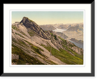 Historic Framed Print, Looking toward Glarnisch Pilatus Switzerland,  17-7/8" x 21-7/8"