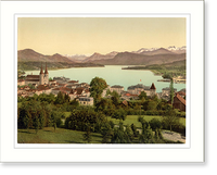 Historic Framed Print, Lucerne Lake Lucerne Switzerland,  17-7/8" x 21-7/8"