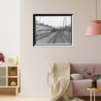 Historic Framed Print, [Electric engine, Detroit River tunnel, Detroit, Mich.],  17-7/8" x 21-7/8"