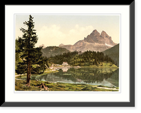 Historic Framed Print, Misurinasee and Drei Zinnen Tyrol Austro-Hungary,  17-7/8" x 21-7/8"