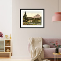 Historic Framed Print, Misurinasee and Drei Zinnen Tyrol Austro-Hungary,  17-7/8" x 21-7/8"