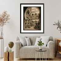 Historic Framed Print, Museum: entrance hall II Algiers Algeria,  17-7/8" x 21-7/8"