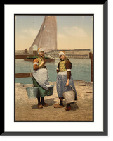 Historic Framed Print, Native girls Marken Island Holland,  17-7/8" x 21-7/8"