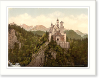 Historic Framed Print, Neuschwanstein Upper Bavaria Germany,  17-7/8" x 21-7/8"