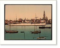 Historic Framed Print, North German Lloyd steamer "La Prusse" Antwerp Belgium,  17-7/8" x 21-7/8"