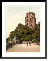 Historic Framed Print, Octagonal Tower and Terrace Heidelberg Baden Germany,  17-7/8" x 21-7/8"