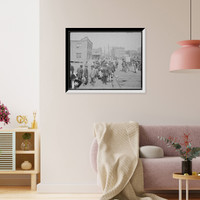 Historic Framed Print, [Lunch hour on the docks, Jacksonville, Fla.],  17-7/8" x 21-7/8"