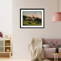 Historic Framed Print, Pelesch (i.e. Peles) Castle Sinaia Roumania,  17-7/8" x 21-7/8"