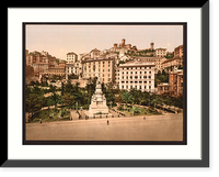 Historic Framed Print, Piazza Acqua Verde (Green Water Place) Genoa Italy,  17-7/8" x 21-7/8"