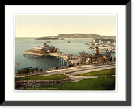 Historic Framed Print, The Pier with Drakes Island Plymouth England,  17-7/8" x 21-7/8"
