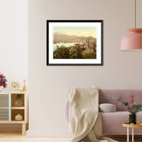 Historic Framed Print, Pilatus and Lucerne seen from Neuschweizerhaus Lucerne Switzerland,  17-7/8" x 21-7/8"