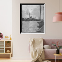 Historic Framed Print, [Sunrise or moonlight on the Miami River, Miami, Fla.],  17-7/8" x 21-7/8"