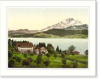 Historic Framed Print, The Polytechnic Chalet Seeburg (i.e. Seeberg) Lucerne Switzerland,  17-7/8" x 21-7/8"