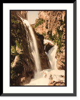 Historic Framed Print, Ponale Waterfall Garda Lake of Italy,  17-7/8" x 21-7/8"