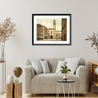 Historic Framed Print, Ragusa Corpi di Guardi Square Dalmatia Austro-Hungary,  17-7/8" x 21-7/8"