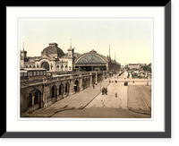 Historic Framed Print, Railway buildings Altstadt Dreseden Saxony Germany,  17-7/8" x 21-7/8"