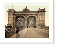 Historic Framed Print, The Rhine Bridge Mannheim Baden Germany,  17-7/8" x 21-7/8"