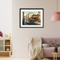 Historic Framed Print, Rio della Botisella Venice Italy,  17-7/8" x 21-7/8"