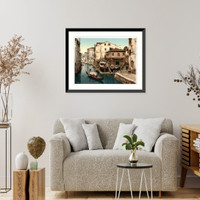 Historic Framed Print, Rio della Botisella Venice Italy,  17-7/8" x 21-7/8"