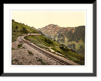 Historic Framed Print, Rochers de Naye Grand Hotel and railroad Geneva Lake Switzerland,  17-7/8" x 21-7/8"