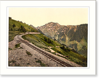 Historic Framed Print, Rochers de Naye Grand Hotel and railroad Geneva Lake Switzerland,  17-7/8" x 21-7/8"