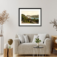 Historic Framed Print, Rolandseck and Siebengebirge the Rhine Germany,  17-7/8" x 21-7/8"