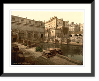 Historic Framed Print, Roman Baths and Abbey Bath England,  17-7/8" x 21-7/8" Historic Framed Print, Roman Baths and Abbey Bath England,  17-7/8" x 21-7/8"