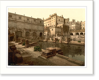 Historic Framed Print, Roman Baths and Abbey Bath England,  17-7/8" x 21-7/8" Historic Framed Print, Roman Baths and Abbey Bath England,  17-7/8" x 21-7/8"