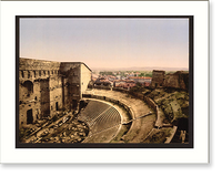 Historic Framed Print, Roman theatre interior Orange Provence France,  17-7/8" x 21-7/8"