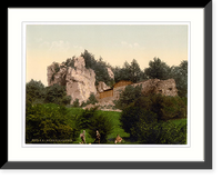 Historic Framed Print, Ruins of Schwarzfels Hartz Germany,  17-7/8" x 21-7/8"