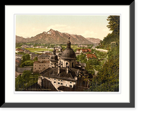 Historic Framed Print, Salzburg and the Unterberg (i.e. Untersberg) Austro-Hungary,  17-7/8" x 21-7/8"