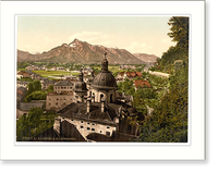 Historic Framed Print, Salzburg and the Unterberg (i.e. Untersberg) Austro-Hungary,  17-7/8" x 21-7/8"