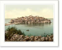 Historic Framed Print, San (i.e. Santo) Stefano near B&uacute;dua Dalmatia Austro-Hungary,  17-7/8" x 21-7/8"