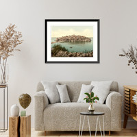 Historic Framed Print, San (i.e. Santo) Stefano near B&uacute;dua Dalmatia Austro-Hungary,  17-7/8" x 21-7/8"