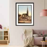 Historic Framed Print, Saviour Church Copenhagen Denmark,  17-7/8" x 21-7/8"