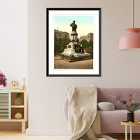Historic Framed Print, Scheffels Monument Karlsruhe Baden Germany,  17-7/8" x 21-7/8"