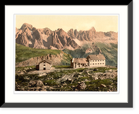 Historic Framed Print, Schlernhaus and Rosengarten Group Tyrol Austro-Hungary,  17-7/8" x 21-7/8"