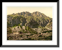 Historic Framed Print, Schlesierhaus and Gerlsdorfer Spitze Tatra Austro-Hungary,  17-7/8" x 21-7/8"