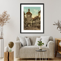 Historic Framed Print, The Schnetzthor interior Constance (i.e. Konstanz) Baden Germany,  17-7/8" x 21-7/8"