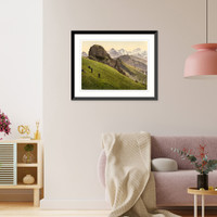 Historic Framed Print, Schynige Platte Gummihorn Eiger Monch and Jungfrau Bernese Oberland Switzerland,  17-7/8" x 21-7/8"