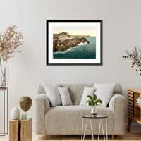 Historic Framed Print, Scilly Isles St. Marys Pulpit Rock Cornwall England,  17-7/8" x 21-7/8"