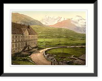 Historic Framed Print, Simplon Pass the hospice Valais Alps of Switzerland,  17-7/8" x 21-7/8"