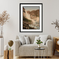Historic Framed Print, Skjeggedalsfos I Odde Hardanger Fjord Norway,  17-7/8" x 21-7/8"