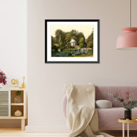 Historic Framed Print, Small temple and aqueduct Cassel (i.e. Kassel) Hesse-Nassau Germany,  17-7/8" x 21-7/8"