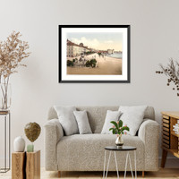 Historic Framed Print, Spalato the shore and Francisco Giuseppes Fountain Dalmatia Austro-Hungary,  17-7/8" x 21-7/8"