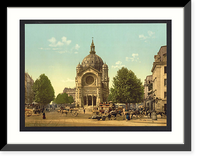 Historic Framed Print, St. Augustine Church Paris France,  17-7/8" x 21-7/8"