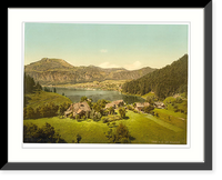 Historic Framed Print, St. Gilgen towards the Zw&ouml;lferhorn Upper Austria Austro-Hungary,  17-7/8" x 21-7/8"