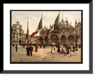 Historic Framed Print, St. Marks Church and the clock Venice Italy,  17-7/8" x 21-7/8"